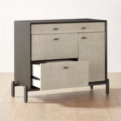 Perch Lacquered Linen File Cabinet -Optimal Furniture Store PerchFileCredenzaAVSHS23