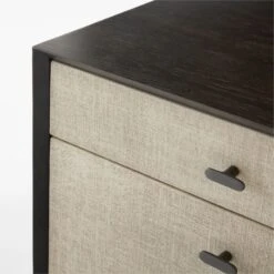Perch Lacquered Linen File Cabinet -Optimal Furniture Store PerchFileCredenzaAVSSS23