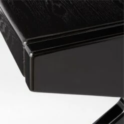 Perno 2-Drawer High-Gloss Black Oak Wood Desk -Optimal Furniture Store PernoDeskAVSSS23