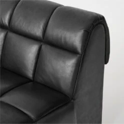 Pezzo 6-Piece L-Shaped Black Leather Sectional Sofa With Right Arm -Optimal Furniture Store Pezzo6PcBlkLthrRASectAVSSS23