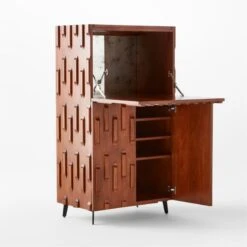 Piera Mahogany Wood Bar Cabinet -Optimal Furniture Store PieraWoodBarCabinet3QAVSSS22