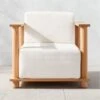 Pinet Teak Outdoor Lounge Chair With Textured Ivory Perennials® Cushions