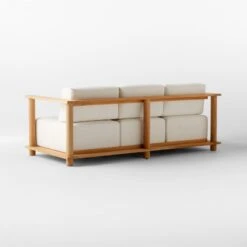 Pinet Teak Outdoor Sofa With Textured Ivory Perennials® Cushions 12 Pinet Teak Outdoor Sofa With Textured Ivory Perennials® Cushions -Optimal Furniture Store PinetTeakSofa3QBSSS23