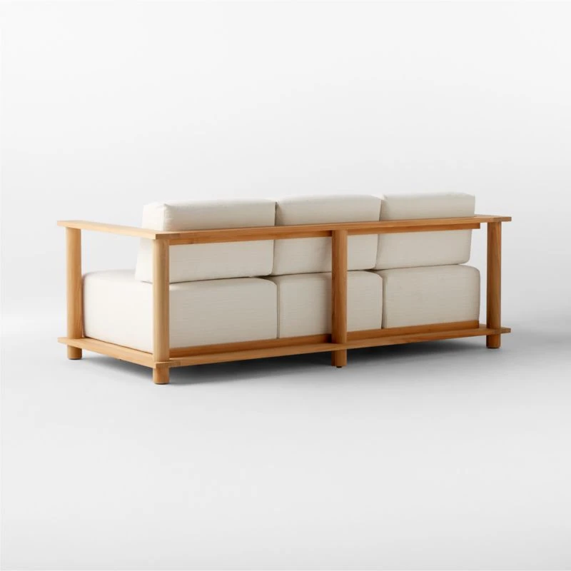 Pinet Teak Outdoor Sofa With Textured Ivory Perennials® Cushions 6 Pinet Teak Outdoor Sofa With Textured Ivory Perennials® Cushions - Image 6