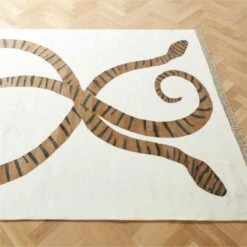 Pitone Handloomed Viscose Ivory Snake Area Rug 9'x12' -Optimal Furniture Store PitoneHdldVscsIvryRug8x10SHF22