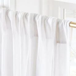 Pleated White Linen Window Curtain Panel 48"x120" -Optimal Furniture Store PleatedLnnWtCrtnPnl96inAV2SHS22