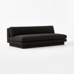 Plinth Armless Black Boucle Sofa -Optimal Furniture Store PlinthBlkBclArmlessSofa3QSSS23