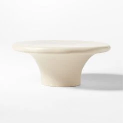 Pompeo Round Ivory Cast Resin Outdoor Coffee Table Large -Optimal Furniture Store PompeoResinTableLrgSOSSS23