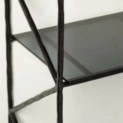 Ponte Black Metal Wall Mount Bookshelf Wide -Optimal Furniture Store PonteHmrdRdTallBookcaseAV3SHS22