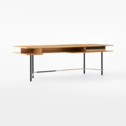 Portofino Cerused White Oak Wood Desk -Optimal Furniture Store PortofinoCerusedOakDesk3QSSF22