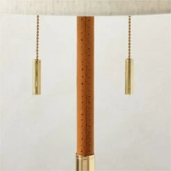 Prix Leather And Polished Brass Table Lamp -Optimal Furniture Store PrixBrnLthrTableLampAVSHS23
