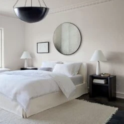 Pullover Slipcover Queen Sateen Queen Bed 13 Pullover Slipcover Queen Sateen Queen Bed -Optimal Furniture Store PulloverPleatSateenQueenBedMr21