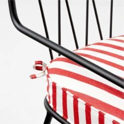 Pavilion Black Outdoor Dining Armchair With Striped Sunbrella ® Cushion Model 6160 Set Of 2 11 Pavilion Black Outdoor Dining Armchair With Striped Sunbrella ® Cushion Model 6160 Set Of 2 -Optimal Furniture Store PvlnBkDnChrWSTdChM6160AVSSS22