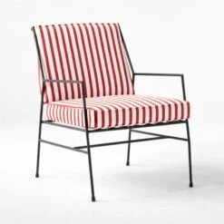 Pavilion Black Metal Outdoor Lounge Chair With Striped Cushion Model 6471 8 Pavilion Black Metal Outdoor Lounge Chair With Striped Cushion Model 6471 -Optimal Furniture Store PvlnBkLngChrWSdChM64713QSSS22