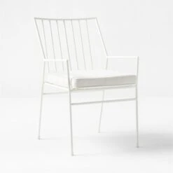 Pavilion Ivory Outdoor Dining Armchair With Ivory Sunbrella Cushion Model 6470 -Optimal Furniture Store PvlnIvDngChrWIvyChM64703QSSS22