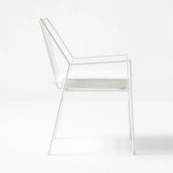 Pavilion Ivory Outdoor Dining Armchair With Ivory Sunbrella Cushion Model 6470 -Optimal Furniture Store PvlnIvDngChrWIvyChM6470SDSSS22