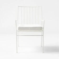 Pavilion Ivory Outdoor Dining Armchair With Ivory Sunbrella Cushion Model 6470 -Optimal Furniture Store PvlnIvDngChrWIvyChM6470SOSSS22