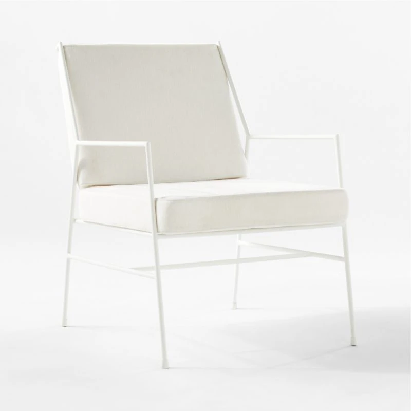 Pavilion Ivory Metal Outdoor Lounge Chair With Ivory Cushion Model 6471 3 Pavilion Ivory Metal Outdoor Lounge Chair With Ivory Cushion Model 6471 - Image 3