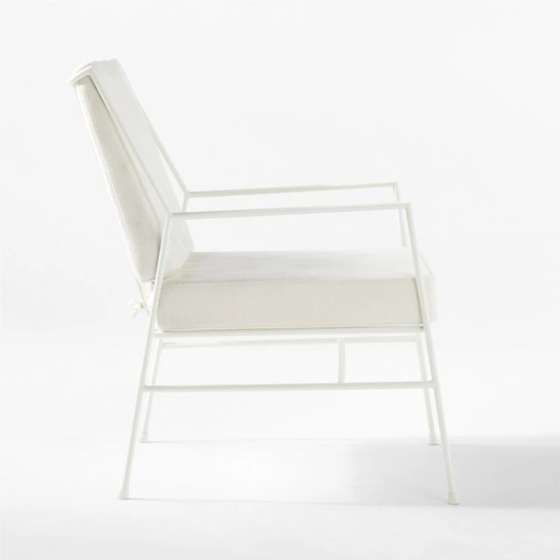 Pavilion Ivory Metal Outdoor Lounge Chair With Ivory Cushion Model 6471 4 Pavilion Ivory Metal Outdoor Lounge Chair With Ivory Cushion Model 6471 - Image 4