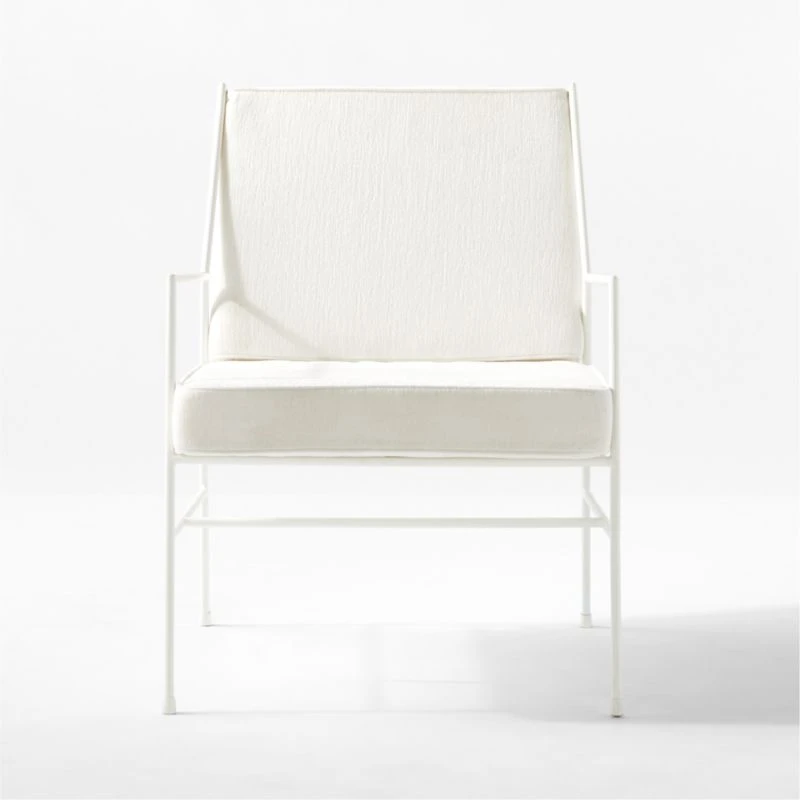 Pavilion Ivory Metal Outdoor Lounge Chair With Ivory Cushion Model 6471 2 Pavilion Ivory Metal Outdoor Lounge Chair With Ivory Cushion Model 6471 - Image 2