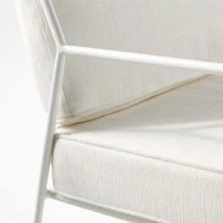 Pavilion Ivory Metal Outdoor Sofa With Ivory Cushions Model 6490 -Optimal Furniture Store PvlnIvSofaWIvyChM6490AVSSS22