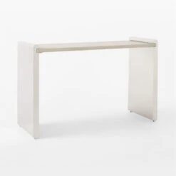 Raggio Stainless Steel Desk With White Wood Top -Optimal Furniture Store RaggioPolishedSSDesk3QSSF22