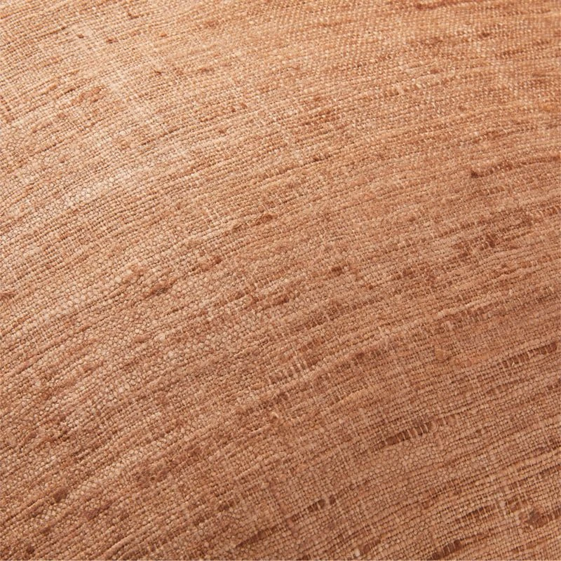 Raj Tawny Brown Silk Throw Pillow With Feather-Down Insert 20" 2 Raj Tawny Brown Silk Throw Pillow With Feather-Down Insert 20" - Image 2