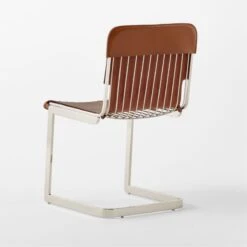 Rake Brown Leather Dining Chair -Optimal Furniture Store RakeSaddleDiningChair3QBSSS23