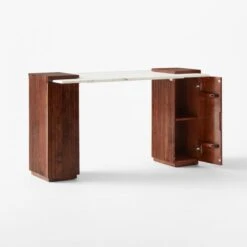 Reach White Marble-Top Desk 12 Reach White Marble-Top Desk -Optimal Furniture Store ReachMarbleNAshDesk3QAVSSS23