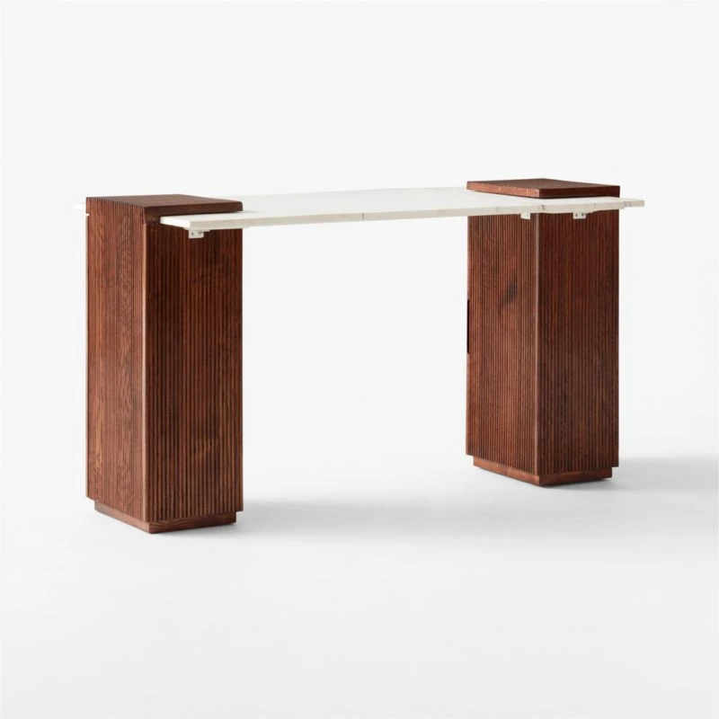 Reach White Marble-Top Desk 6 Reach White Marble-Top Desk - Image 6