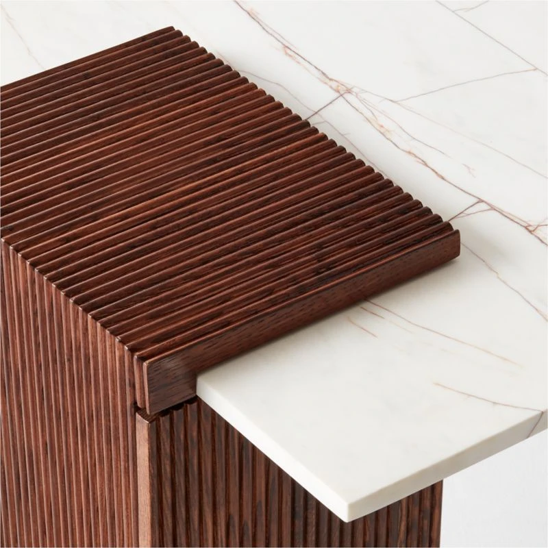 Reach White Marble-Top Desk 7 Reach White Marble-Top Desk - Image 7