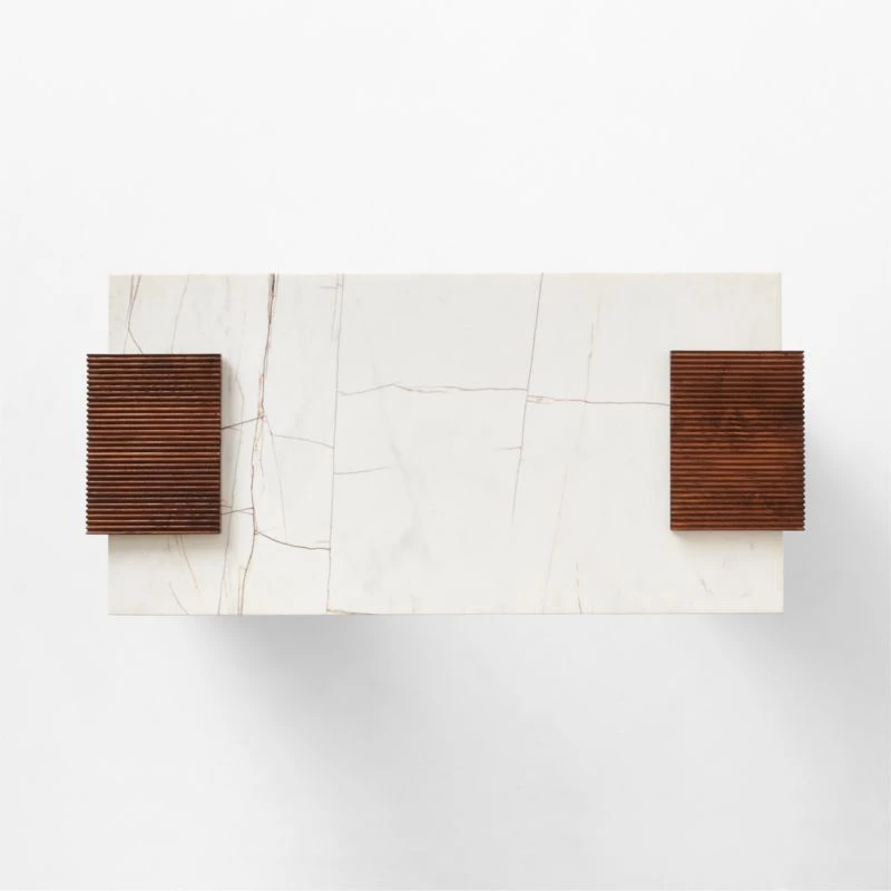 Reach White Marble-Top Desk 9 Reach White Marble-Top Desk - Image 9