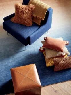 Shorn Camel Brown Sheepskin Fur Throw Pillow With Down-Alternative Insert 18" 10 Shorn Camel Brown Sheepskin Fur Throw Pillow With Down-Alternative Insert 18" -Optimal Furniture Store RegentNavyPlaidWingbackAG19