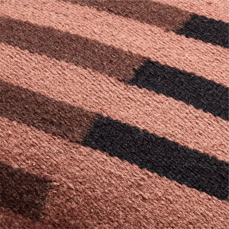 Rhava Woven Brown Throw Pillow With Feather-Down Insert 20" 3 Rhava Woven Brown Throw Pillow With Feather-Down Insert 20" - Image 3