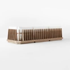 Riposo Teak 3-Piece Outdoor Sectional With Boucle Sunbrella ® Cushions -Optimal Furniture Store RiposoTeak3PcSect3QBSSS22