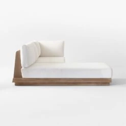 Riposo Teak 3-Piece Outdoor Sectional With Boucle Sunbrella ® Cushions -Optimal Furniture Store RiposoTeak3PcSectSDSSS22