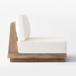 Riposo Wood Armless Outdoor Chair With Boucle Sunbrella ® Cushions -Optimal Furniture Store RiposoTeakArmlessChairSDSSS22