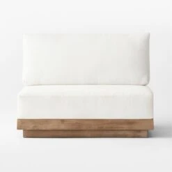 Riposo Wood Armless Outdoor Chair With Boucle Sunbrella ® Cushions -Optimal Furniture Store RiposoTeakArmlessChairSOSSS22