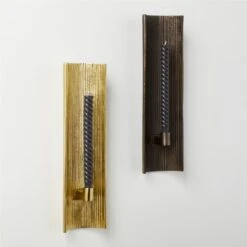 Ripple Bronze Wall Sconce Taper Candle Holder -Optimal Furniture Store RippleSconceGroupFHS23 1