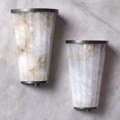 Riva Alabaster Outdoor Wall Sconce Light -Optimal Furniture Store RivaAlbstrOtdrSconceAV2SHS23