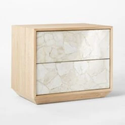 Rocca 2-Drawer Agate And White Oak Wood Nightstand -Optimal Furniture Store RoccaStnDrwrNightstand3QSSF22