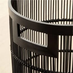 Ronan Black Bamboo Storage Basket Small -Optimal Furniture Store RonanBlkBasketWHndlsSmAV2SHF22