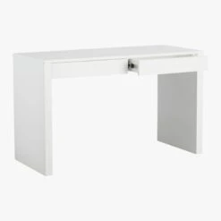 Runway 2-Drawer White Lacquered Wood Desk -Optimal Furniture Store RunwayDesk3QAVF15