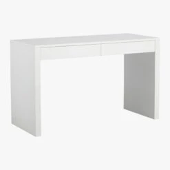 Runway 2-Drawer White Lacquered Wood Desk -Optimal Furniture Store RunwayDesk3QF15