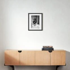 'Johnny Cash In The Studio' Photographic Print In Black Frame 21.5"x17.5" -Optimal Furniture Store SECashInSt1969Bk17p5X21p5S22 3D