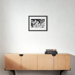 'David Bowie And Romy Haag' Photographic Print In Black Frame 21.5"x17.5" -Optimal Furniture Store SEDBowieNRHaagBk21p5x17p5S22 3D