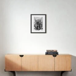 'Jimi Hendrix, 1969' Photographic Print In Black Frame 21.5"x17.5" -Optimal Furniture Store SEJHendrix69Bk17p5X21p5S22 3D