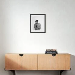 'Jay Z At MILK Studios' Photographic Print In Black Frame 17.5"x21.5" -Optimal Furniture Store SEJayZMILKStdBlk17p5x21p5S22 3D