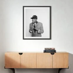 'Jay Z At MILK Studios' Photographic Print In Black Frame 17.5"x21.5" -Optimal Furniture Store SEJayZMILKStdBlk39p5x28p5S22 3D