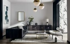 Whirling Dervish Panel White Wallpaper -Optimal Furniture Store SavileTuftedSofaEstelaBlackJN20 1